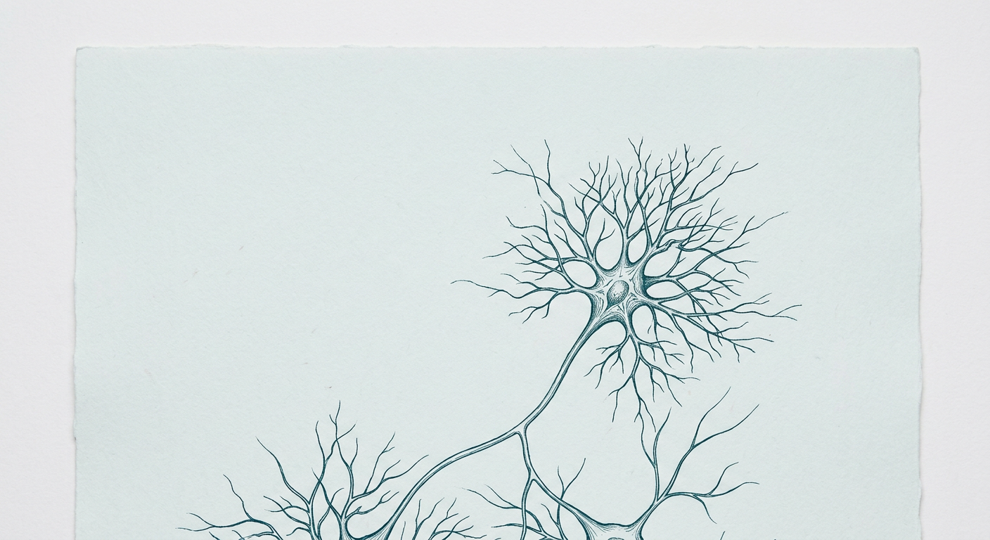 Ink illustration of branching neurons and dendrites